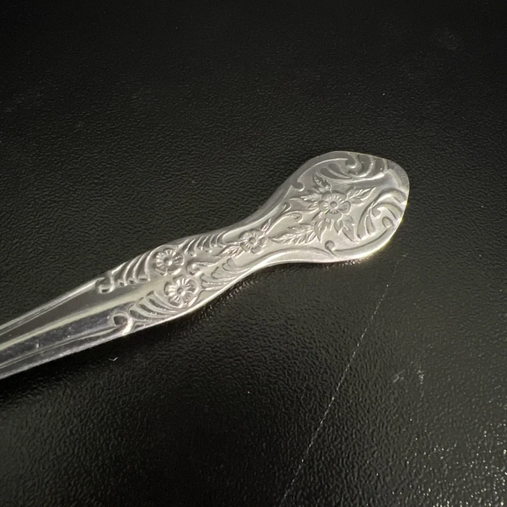 FLOWER & SCROLL 5‎ O'CLOCK SPOON BY NATIONAL STAINLESS KOREA TEASPOON